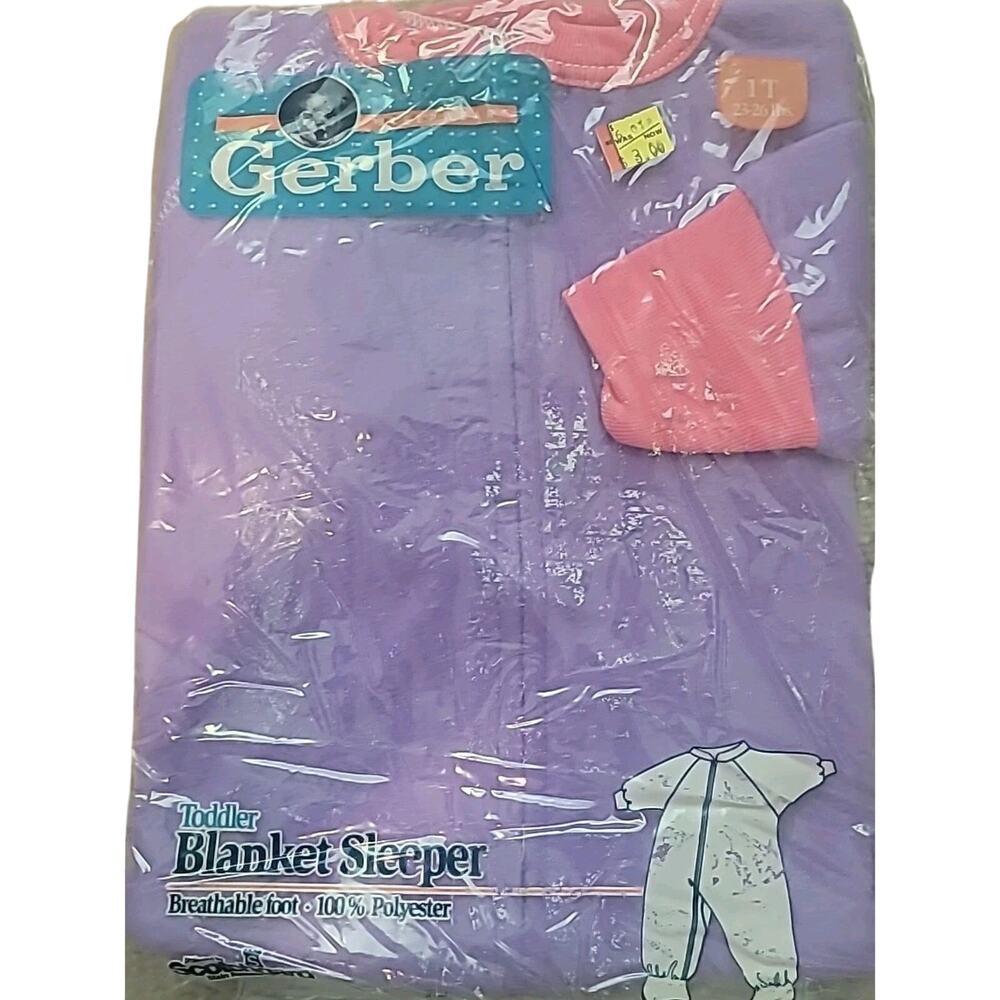 NOS VTG Gerber 1T Footie Pajamas USA Made Retro